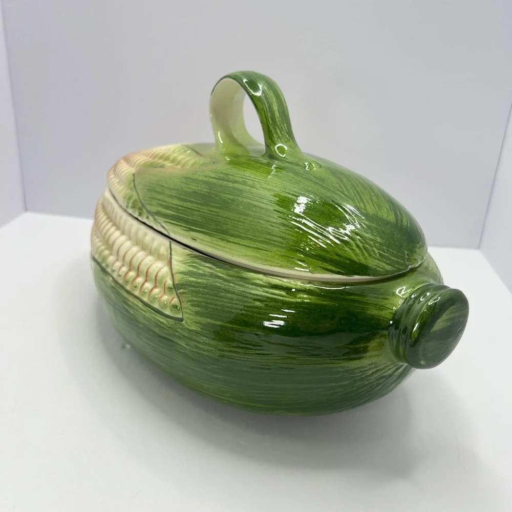 Vintage Corn Ceramic Tureen 14